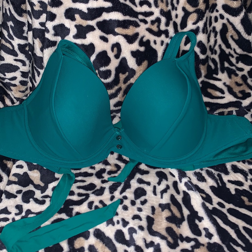 Time and Tru green baithingsuit top